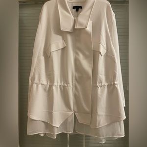 NWT Lane Bryant white blazer jacket women’s size 20 plus size with sheer fabric